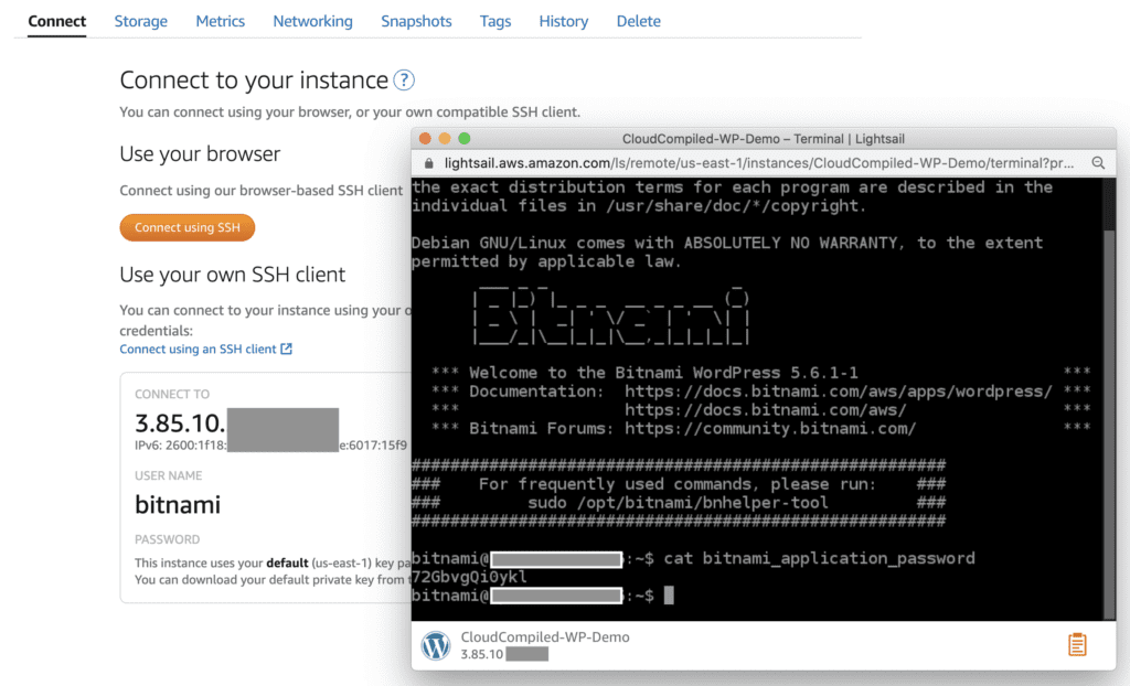 ssh into lightsail