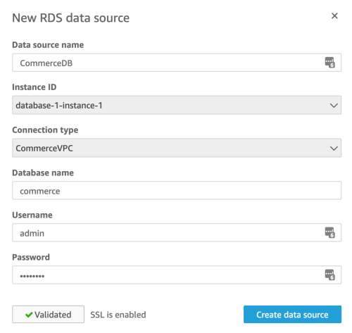 AWS Quicksight RDS Data source AWS Quicksight RDS Data source